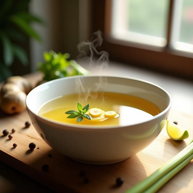 Caldo Depurativo de Apio Branquial y Jengibre: Receta Detox en Olla Lenta y Sin Grasas