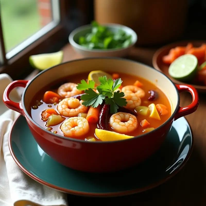 Caldo de Camarón y Limón con Chile de Árbol: Sopa Mexicana Rapida en 15 Minutos