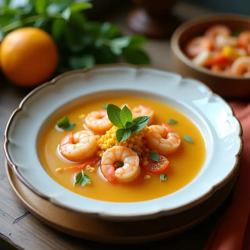 Caldo de Camarones y Lemongrass: Receta Vietnamita en Olla Exprés con Toque Cítrico