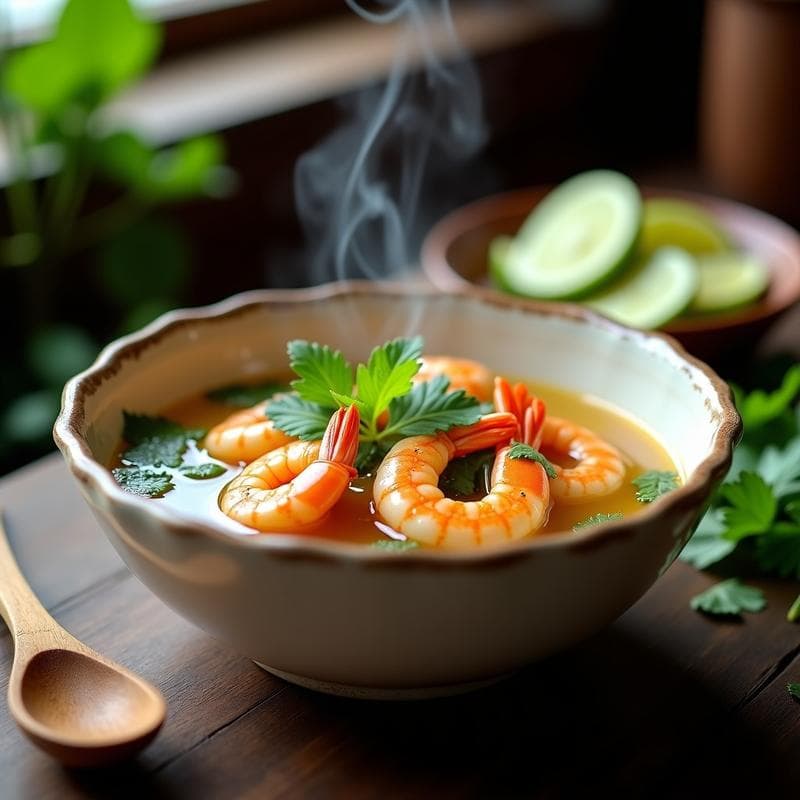 Caldo de Camarones con Limón, Ajo y Cilantro: Receta Colombiana en Olla Exprés en 10 Minutos