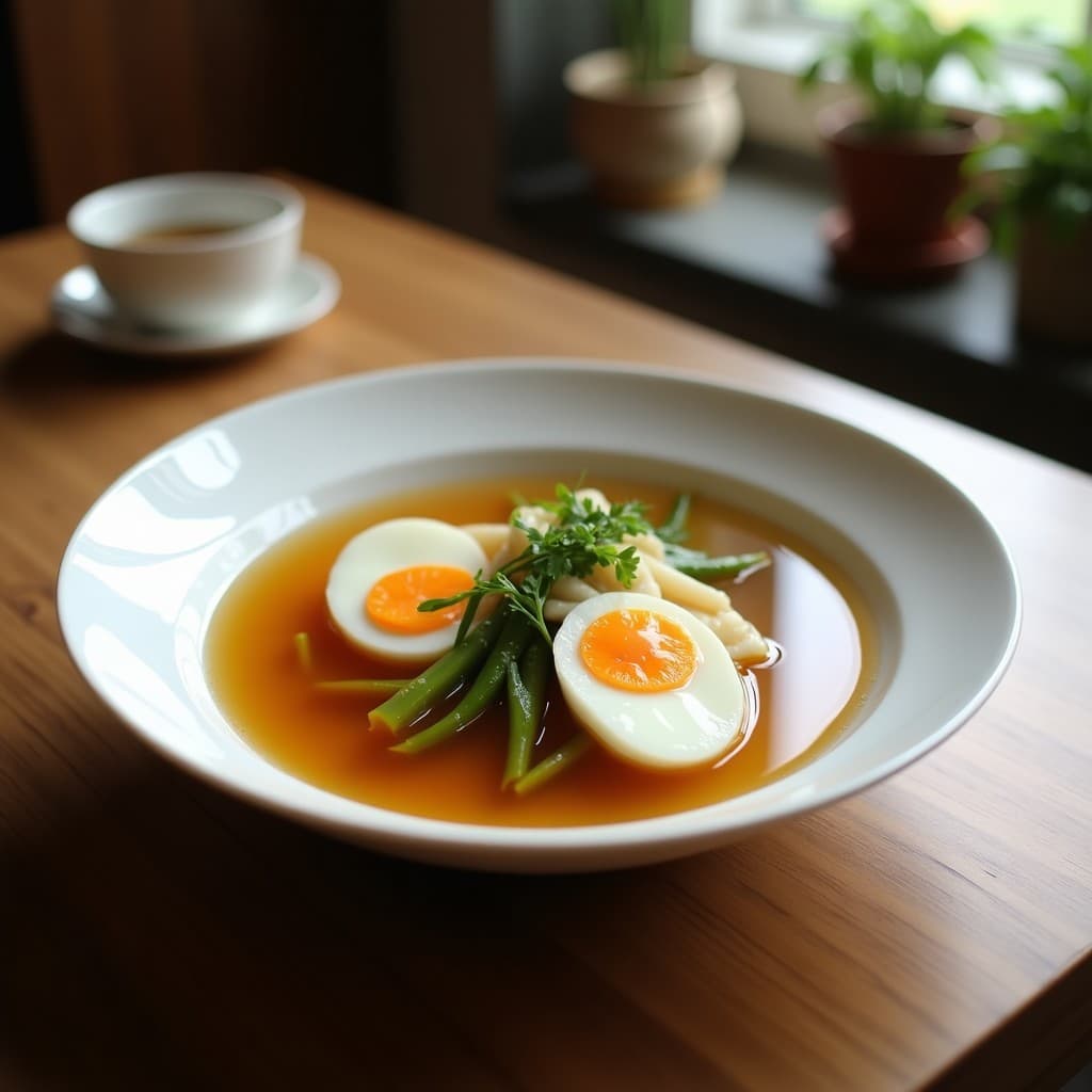 Caldo de Clara de Huevo y Jengibre con Verduras: Receta China Keto y Alta en Proteína