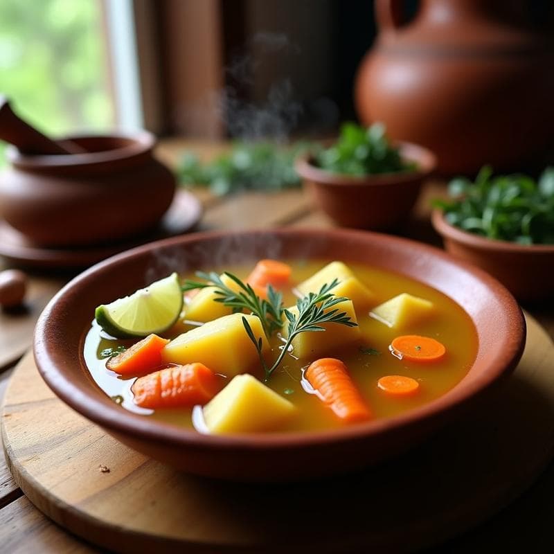 Caldo T Cóndor Andes con Yuca y Hierbabuena: Receta Colombiana Tradicional en Olla Lenta