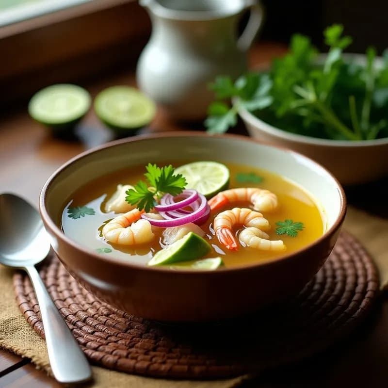 Caldo de Pescado Peruano: Receta Tradicional en 30 Minutos con Toque Cítrico