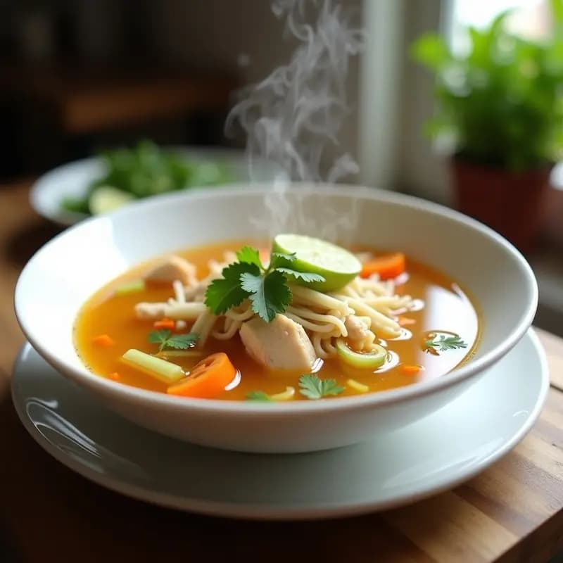 Caldo de Pollito y Vegetales al Microondas: Receta Rápida y Reconfortante en 15 Minutos