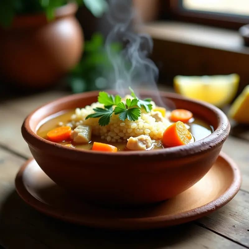Caldo de Pollo Andino con Quinua: Receta Tradicional en Olla Lenta con Alto Contenido Proteico