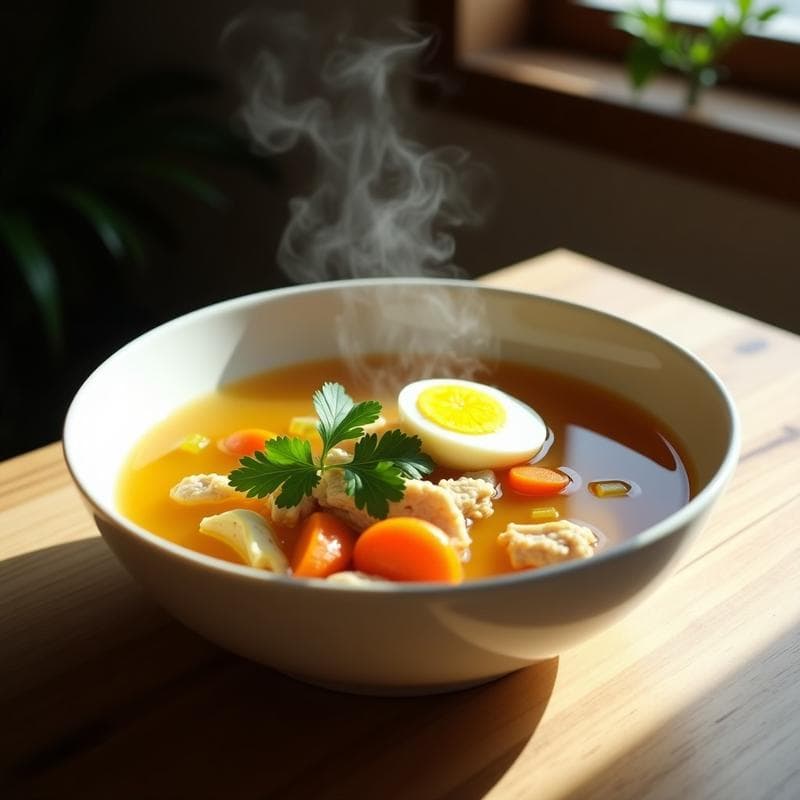 Caldo de Pollo con Asafoétida: Receta en Ollas Superpuestas con Profundidad Umami