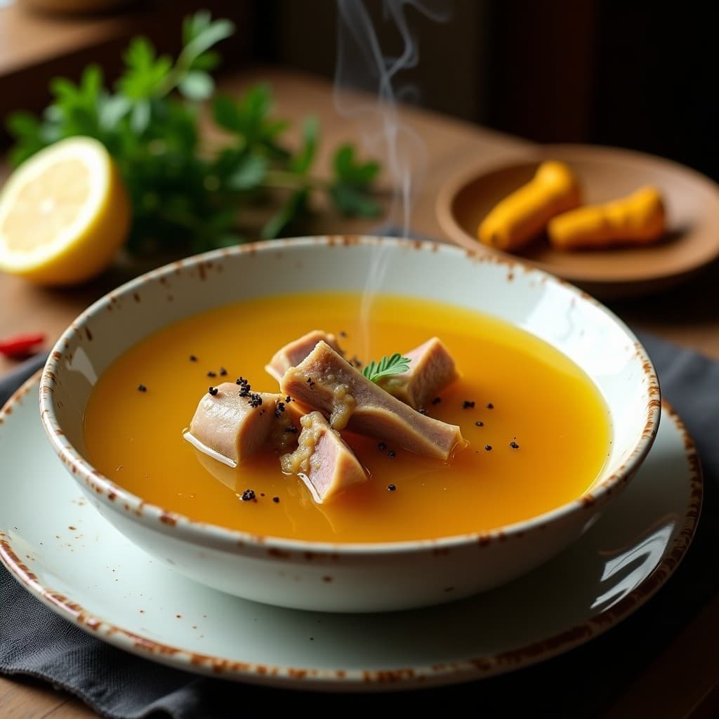Caldo de Huesos de Cordero con Azafrán y Cúrcuma: Receta Iraní en Olla Express para Inmunidad