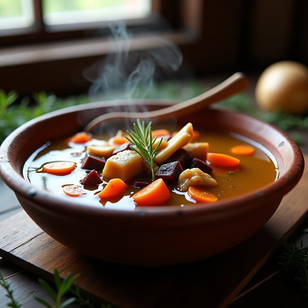 Caldo de Huesos de Cordero con Verduras y Azafrán: Receta argentina Reconstructiva en Olla Lenta