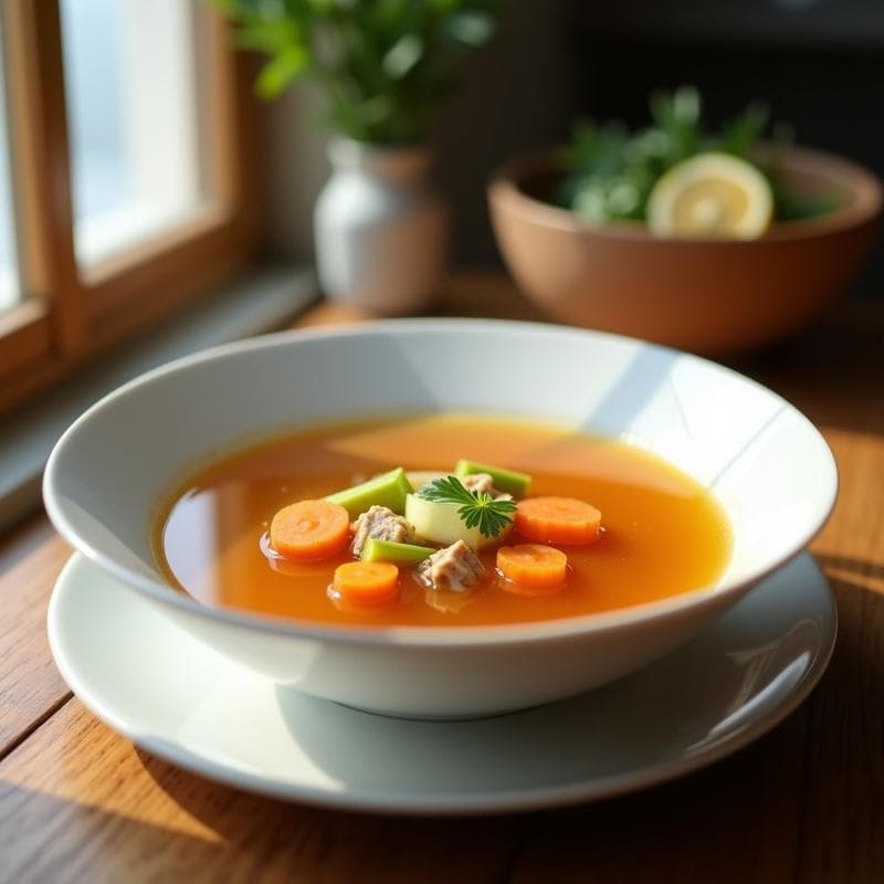 Caldo de Huesos con Verduras y Jengibre: Receta Keto en Olla Exprés para Sistema Inmunológico