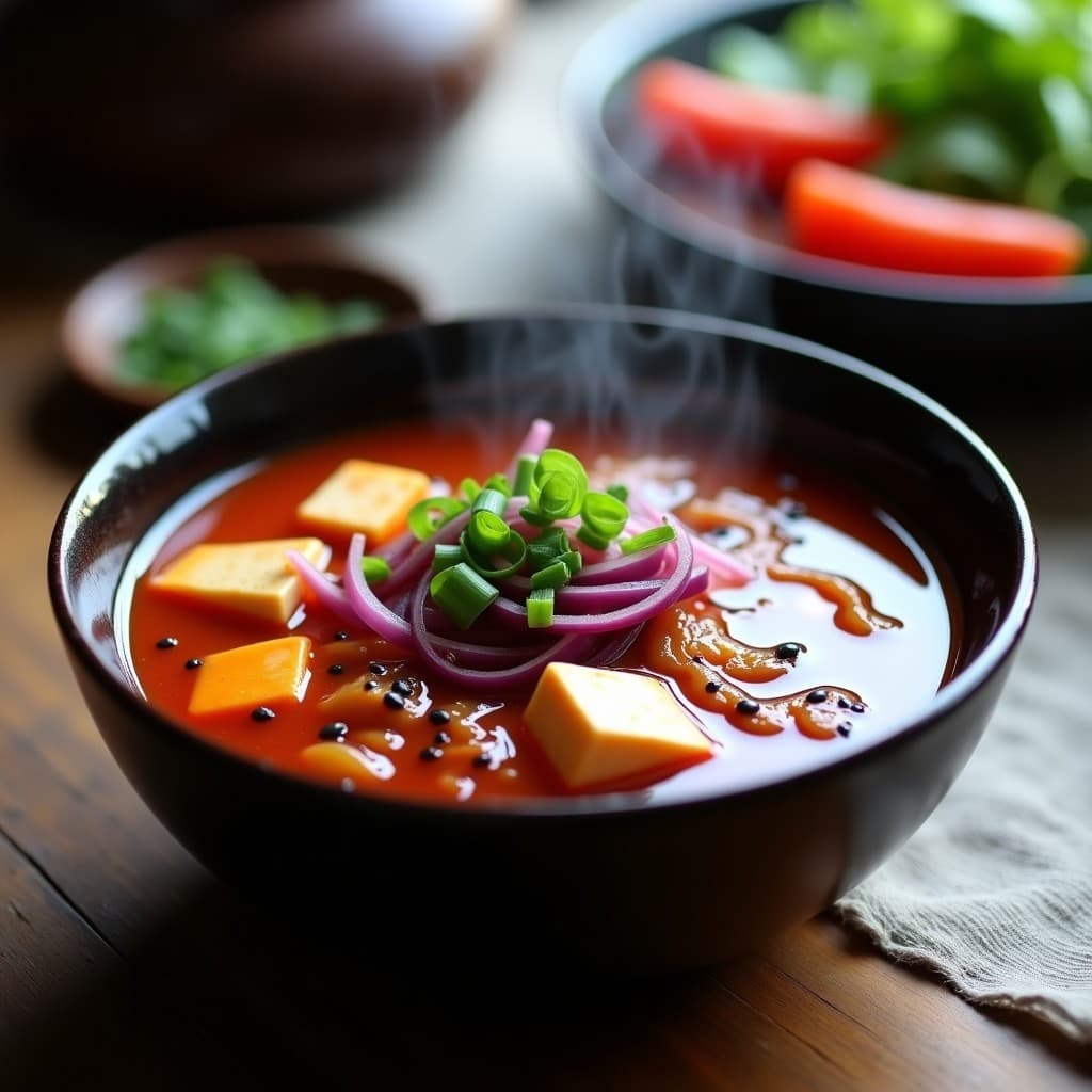 Caldo de kimchi con Tofu y Cebolla Morada: Receta Coreana Detox en Olla Exprés