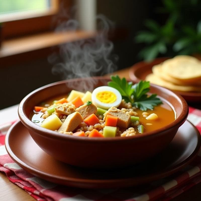 Caldo de Pollito de Quinoa y Verduras con Azafrán: Receta Ecuatoriana Sin Gluten
