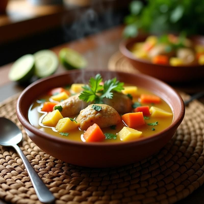 Caldo de Pollito con Yuca y Cilantro: Receta Colombiana Reconfortante en Olla Express