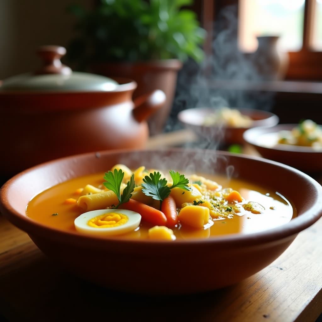 Caldo de Pollo con Hierbas Amazonicas y Yuca: Receta Peruana en Olla Exprés y Reconfortante