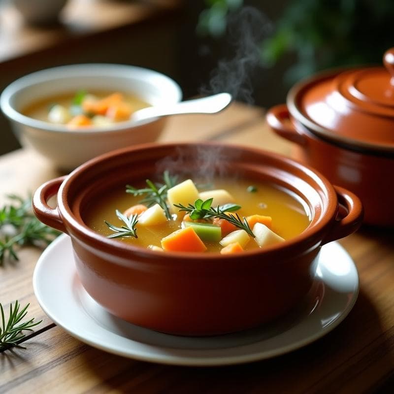 Caldo de Pollo con Hierbas Provenzales: Receta Francesa en Olla Lenta Ultra Reconfortante