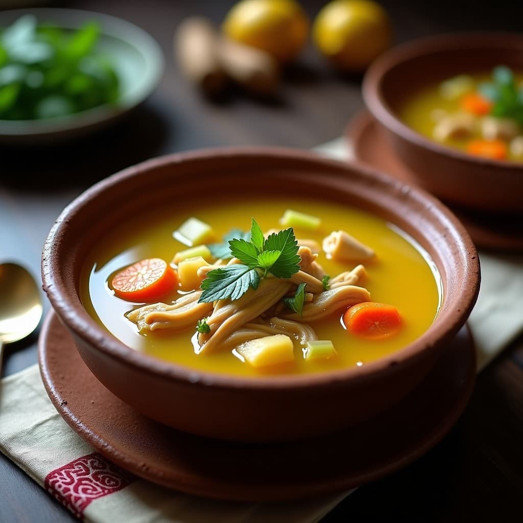 Caldo de Pollo con Jengibre y Azafrán: Receta Persa Reconfortante en Olla Exprés