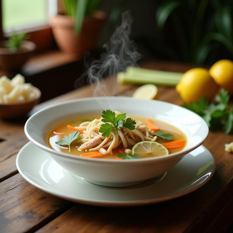 Caldo de Pollo con Jengibre y Limoncillo: Receta Vietnamita en Olla Express para Resfriados
