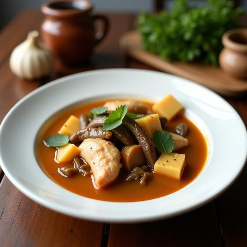 Caldo de Pollo con Jengibre y Shitake: Receta China Reconfortante en Olla Lenta