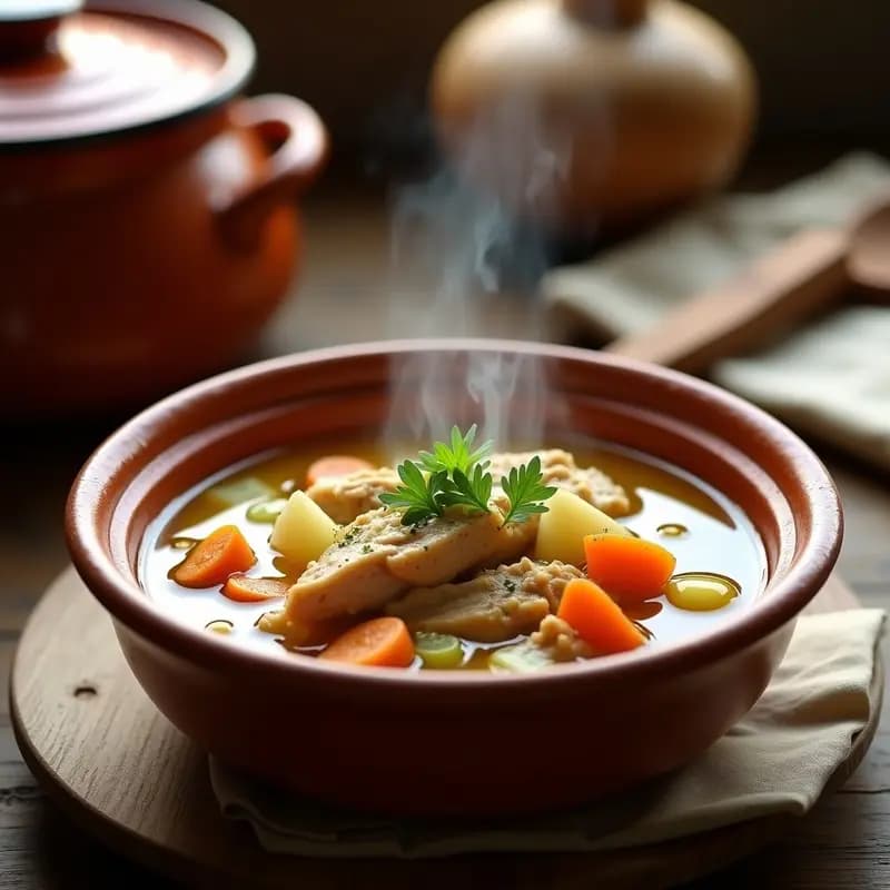 Caldo de Pollo y Raíces de Maca: Receta Andina Reconfortante en Olla Lenta