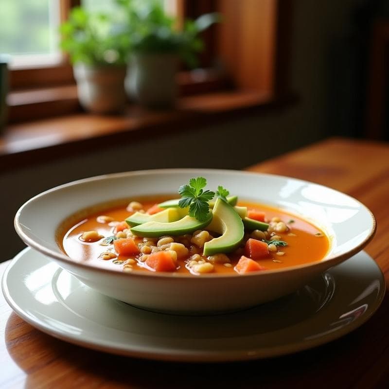 Caldo Tlalpeño con Chipotle y Aguacate: Receta Mexicana Sin Gluten en Olla Lenta
