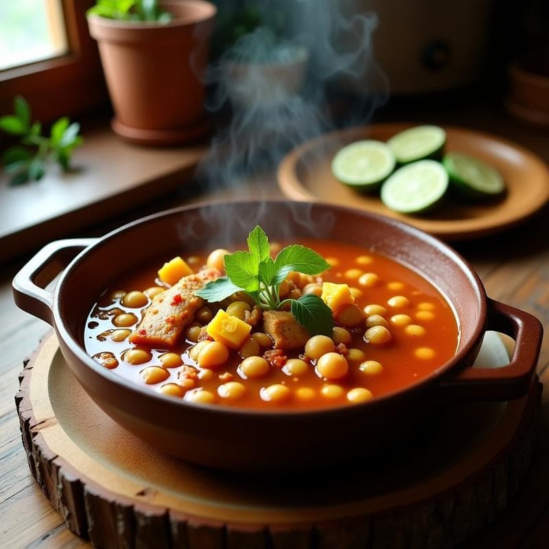 Caldo Tlalpeño con Pollo y Garbanzos: Receta Mexicana Tradicional en Olla Express