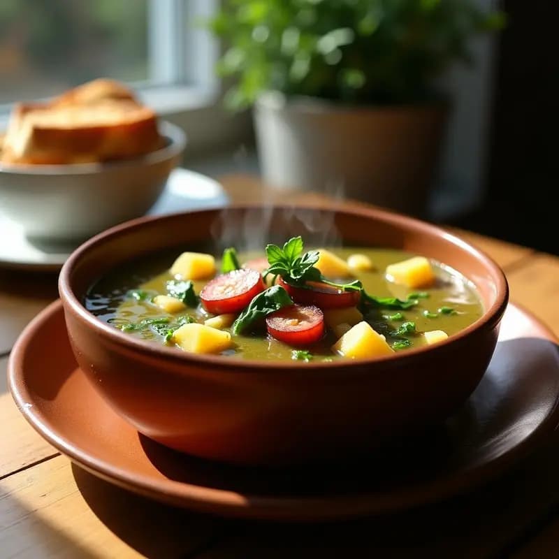 Caldo Verde con Chorizo y Patatas: Receta Portuguesa Reconfortante en Olla Exprés
