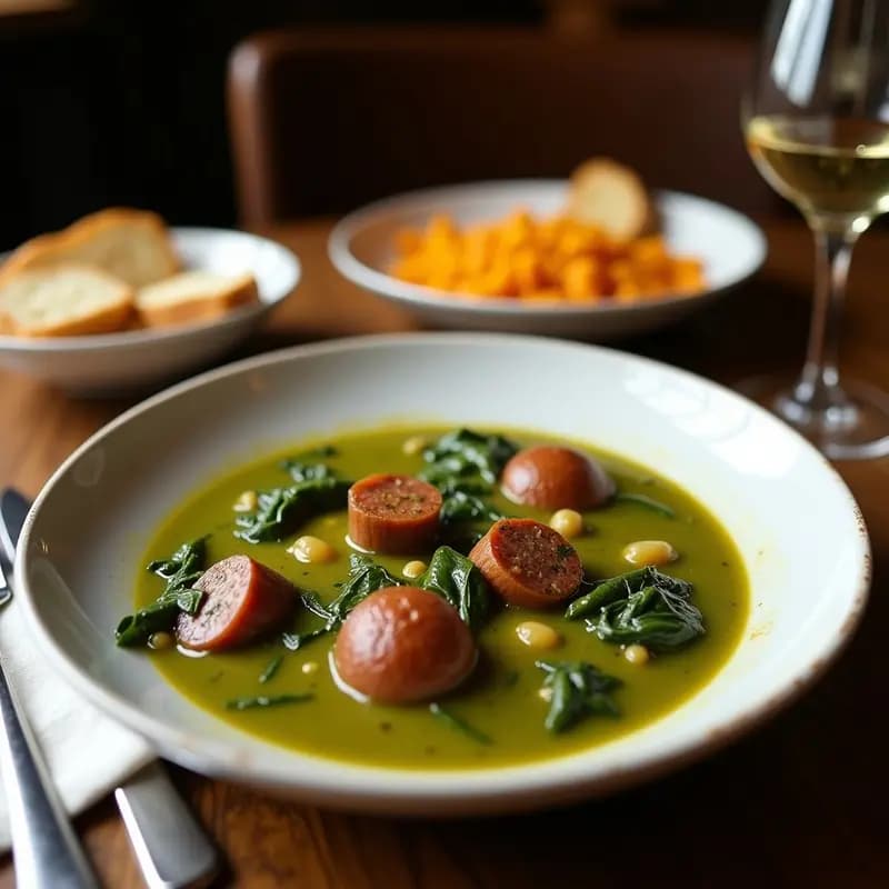 Caldo Verde Portugués con Chorizo Vegetal: Sopa Keto y Sin Gluten