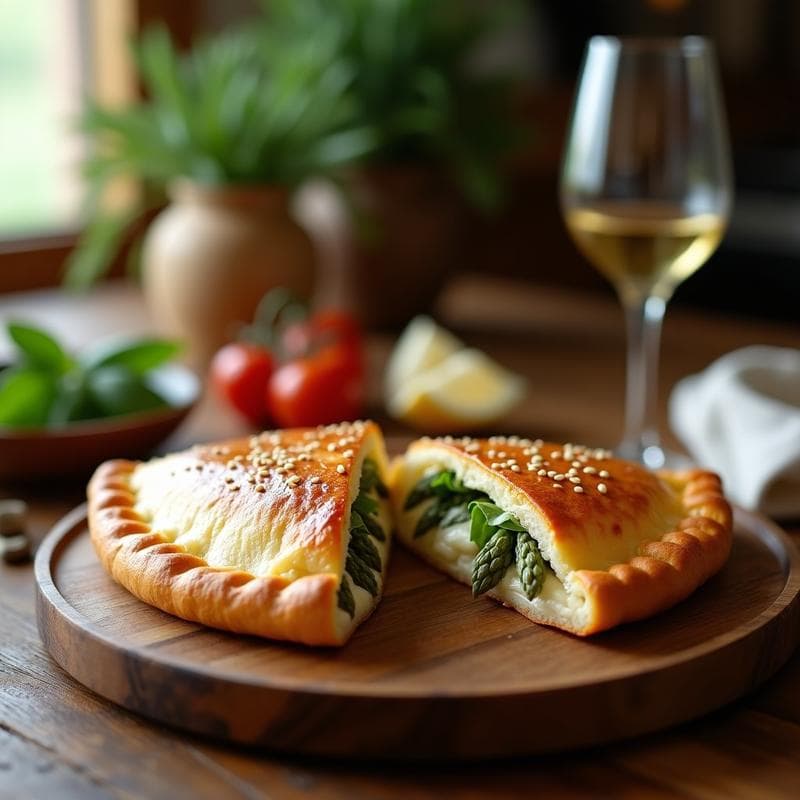 Calzone Rellena de Espárragos Blancos y Ricotta Ahumada: Receta Italiana en Airfryer