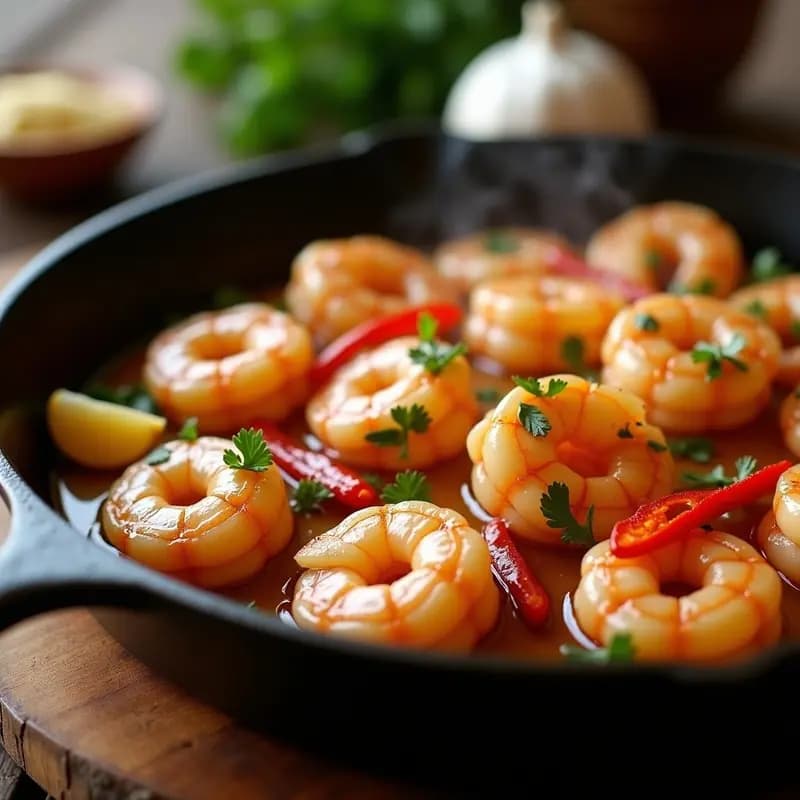 Camarones al Ajillo con Aceite de Oliva y Guindilla: Receta Española Tradicional en 15 Minutos