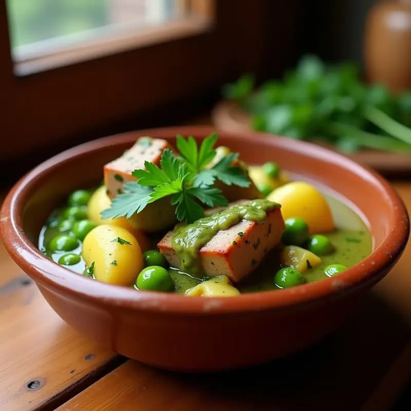 Caña de Lomo en Salsa Verde: Receta Murciana con Patatas y Guisantes