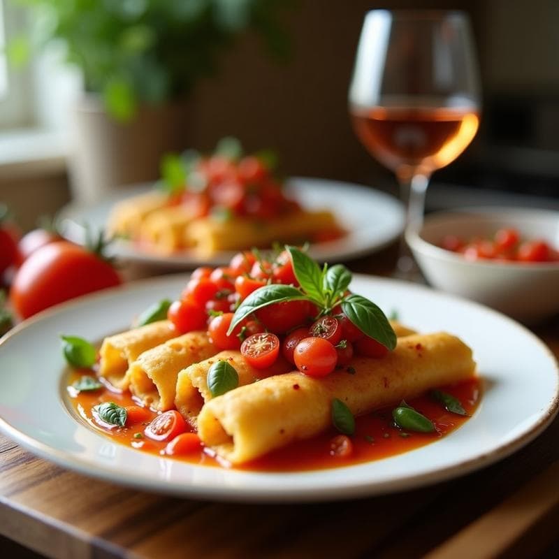 Canapelones de Berenjena y Espinacas con Salsa de Tomates Secos: Receta en Airfryer Sin Harina