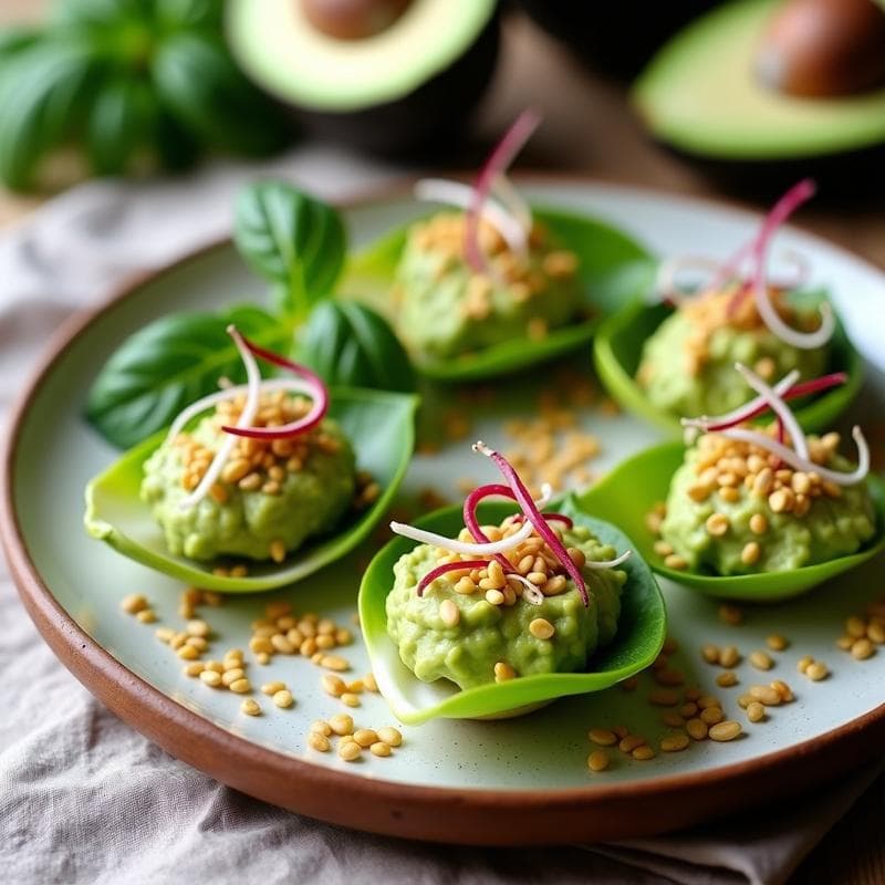 Canapés de Aguacate y Semillas de Sésamo: Aperitivo Sin Gluten y Crudivegano