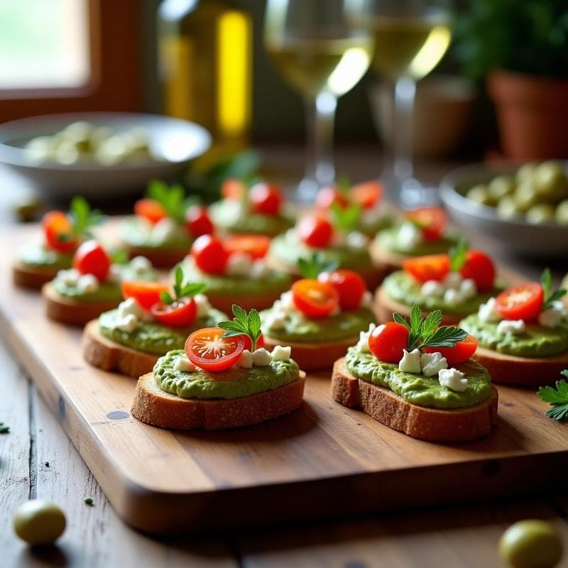Canapés de Pan de Centeno con Paté de Aceitunas Verdes y Alcaparras: Receta Mediterránea en 10 Minutos