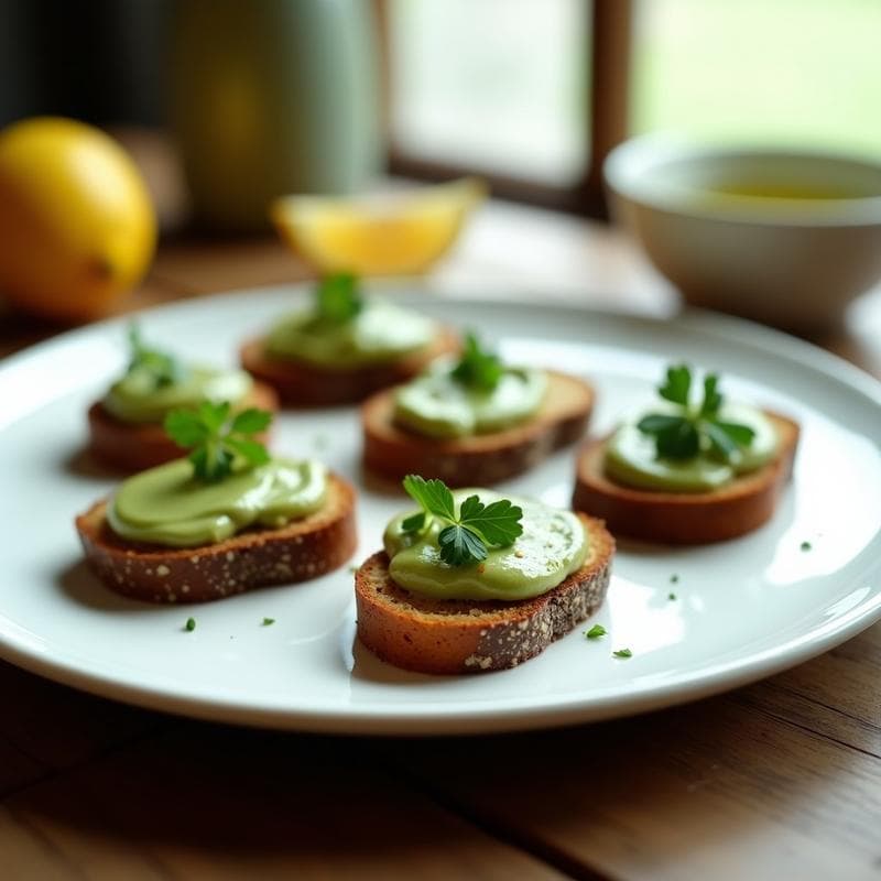 Canapés de Pan de Centeno con Paté de Berros y Anchoas: Entrante Francés Keto en 5 Minutos
