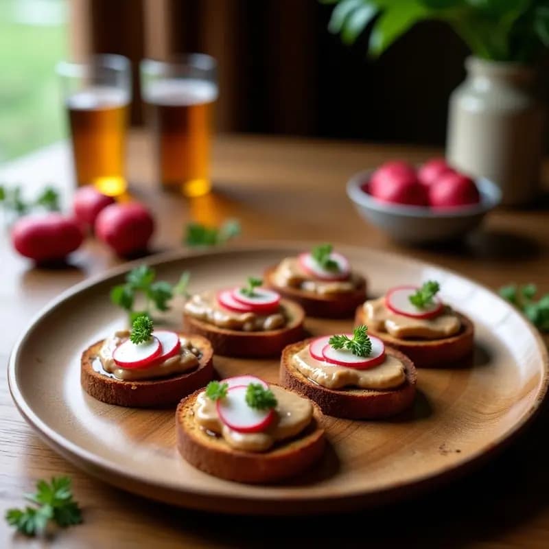 Canapés de pan de centeno y paté de hígado de pollo: aperitivo keto con toque rústico