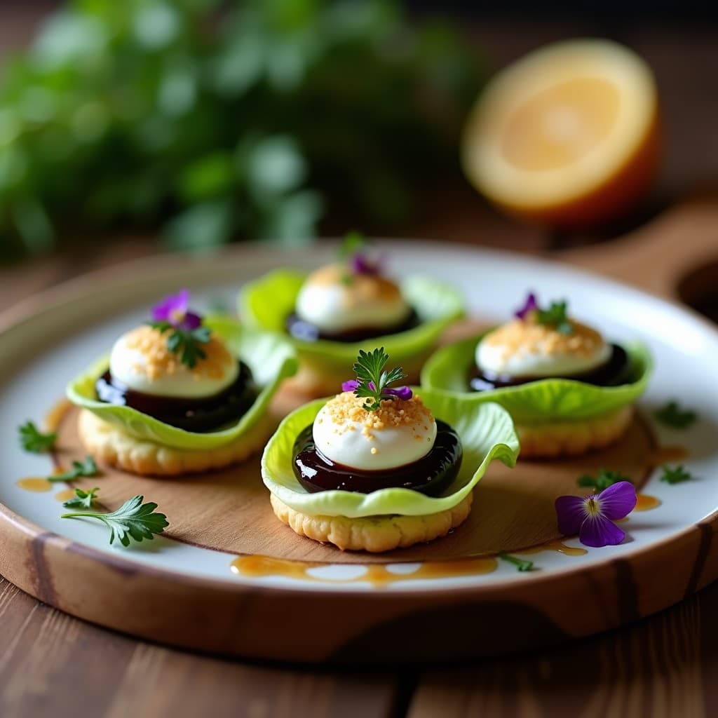 Canapés de Endibia con Queso de Cabra y Mermelada de Cebolla Negra: Aperitivo Francés Elegante