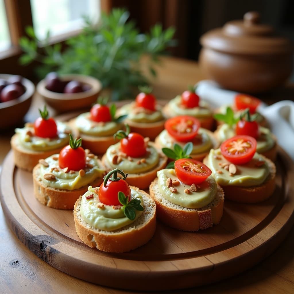 Canapés de Pan de Trigo Espelta con Paté de Alcachofa y Aceitunas: Aperitivo Griega Rápido