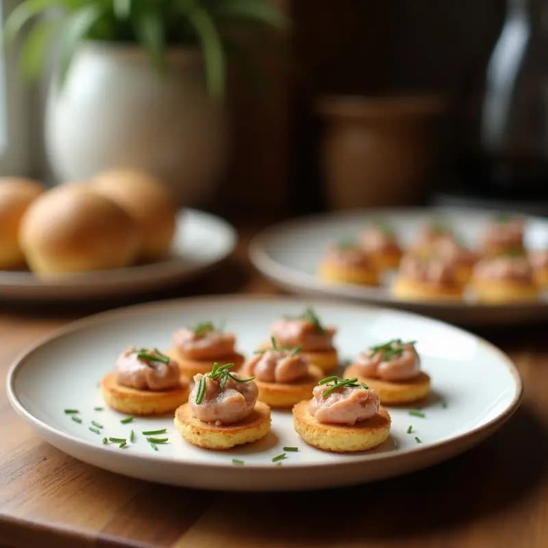 Canapés Franceses con Paté de Hígado y Cebollino: Aperitivo Elegante en 15 Minutos