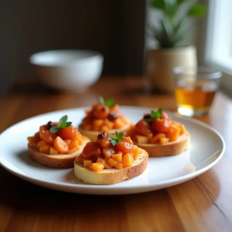 Canapés de Pan de Batata Morada con Paté de Aceitunas Negras y Anchoas Veganas: Aperitivo Gourmet