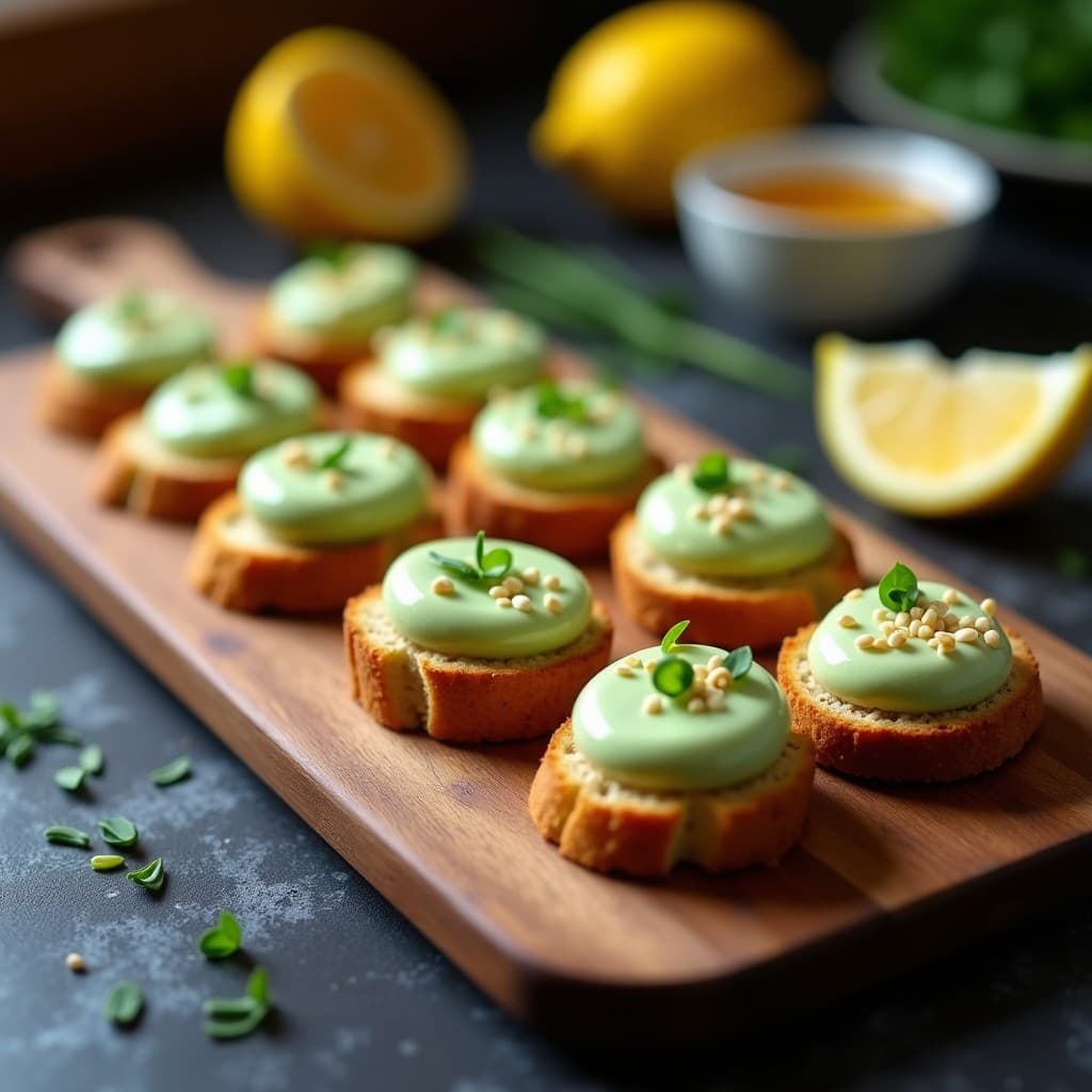 Canapés de Pan de Centeno con Crema de Ampalaya: Aperitivo Filipino Bajo en Calorías