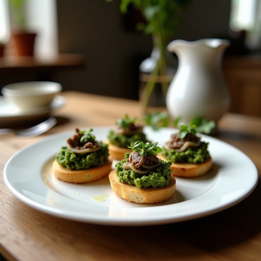 Canapés de Pan de Molde Integral con Pesto de Rúcula y Anchoas: Aperitivo Italiano Keto y Alto en Omega-3