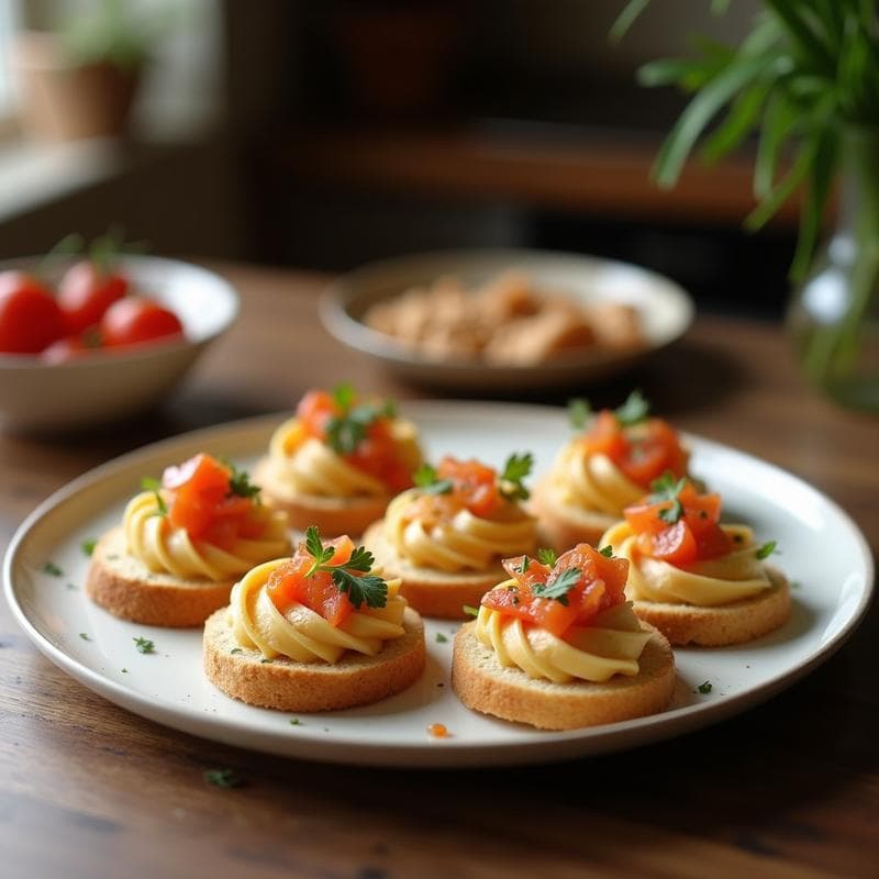 Canapés de Pan de Maíz con Pasta de Alcachofa y Anchoas: Entrante Mediterráneo Rápido
