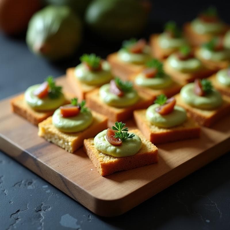 Canapés de Pan de Mijo con Paté de Alcachofa y Anchoas: Entrante Elegante Sin Gluten
