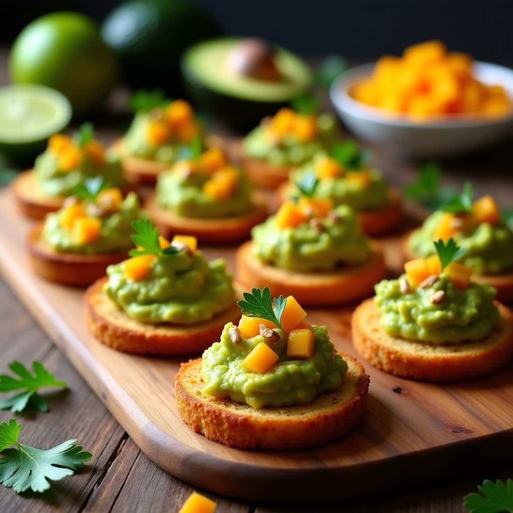 Canapés de Pan de Yuca con Guacamole de Mango y Chile: Aperitivo Colombiano Sin Gluten