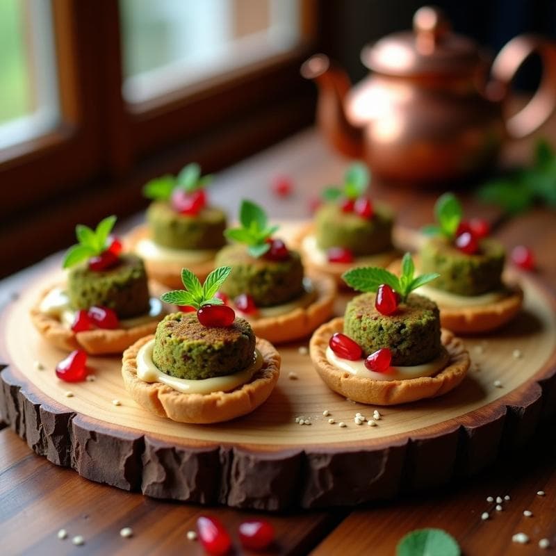 Canapés de Pan de Pita con Falafel de Habas y Tahini: Receta Libanesa Vegana y Crujiente