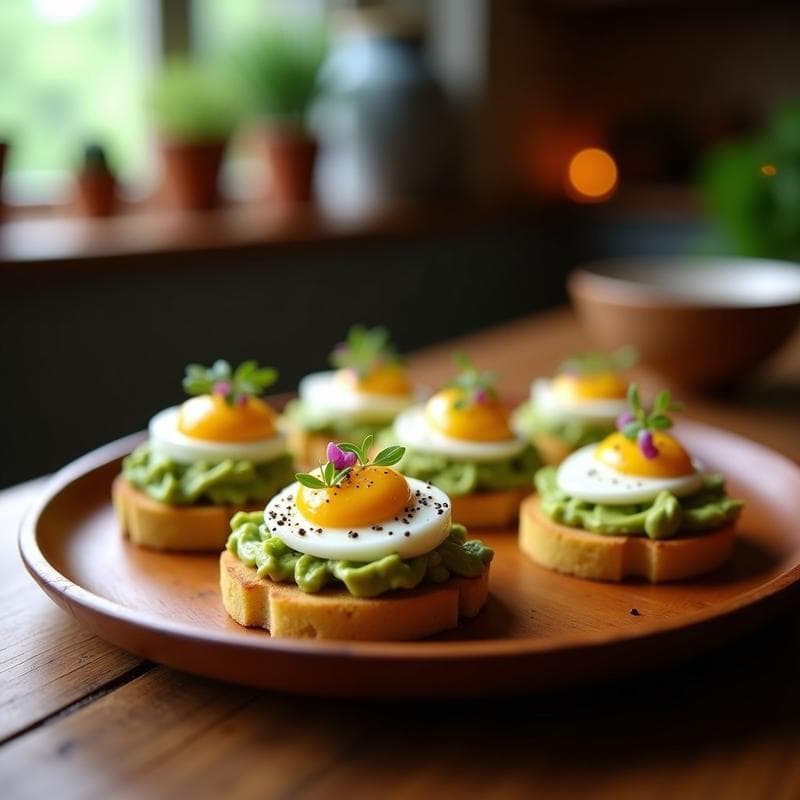 Canapés de Pan de Yuca con Aguacate y Huevo Poché: Entrante Colombiano Sin Gluten