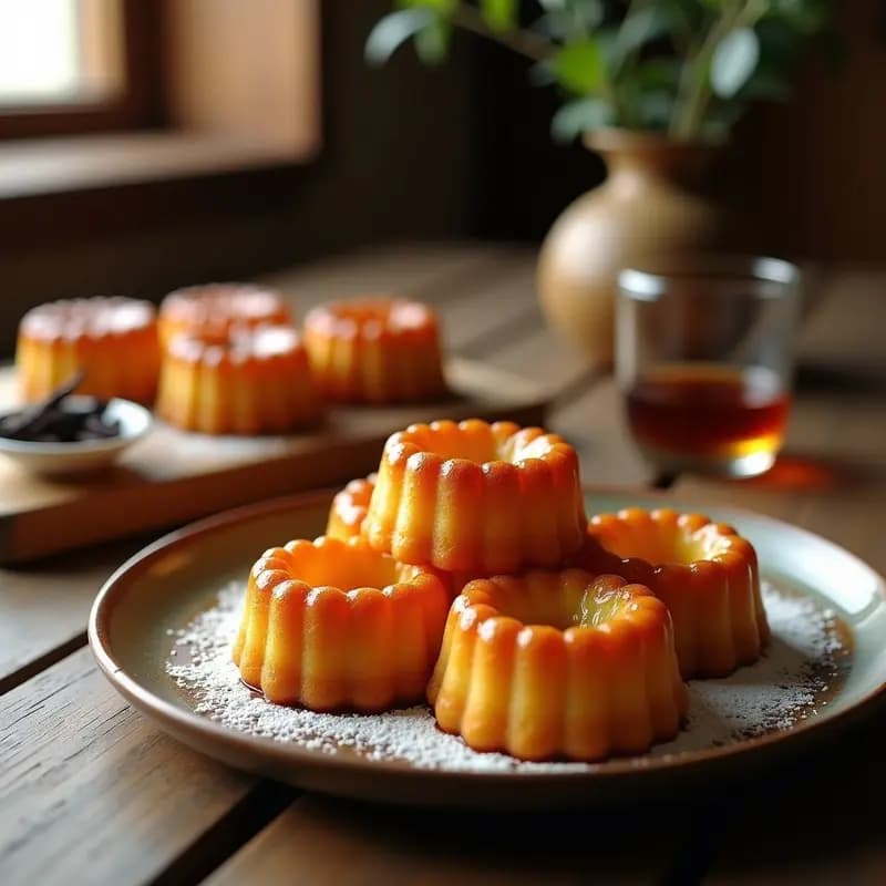Canelé Bordelés con Esencia de Vainilla y Ron: Postre Francés Tradicional