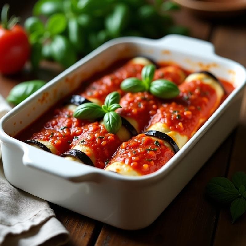 Canelones de Berenjena Rellenos de Espinacas y Queso de Almendras: Receta Vegana y Sin Gluten