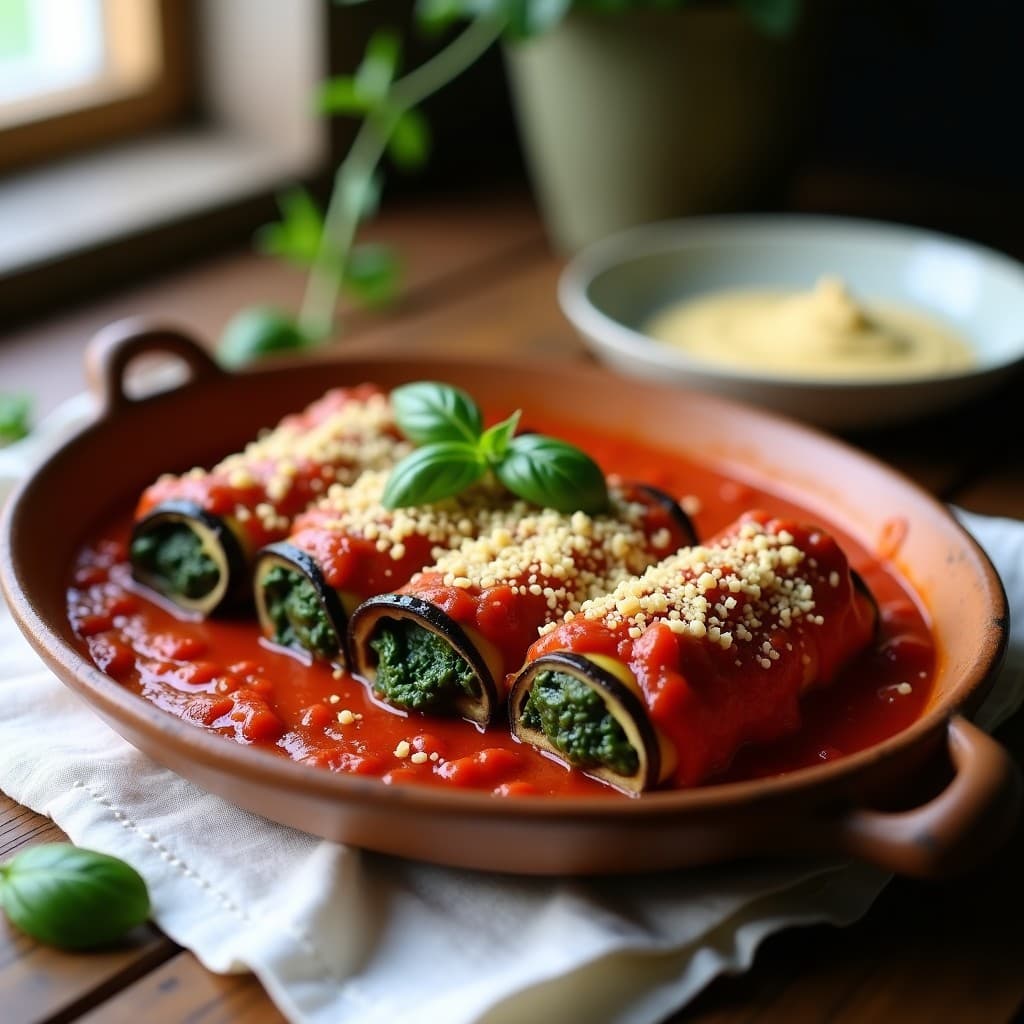 Canelones de Berenjena Rellenos de Espinacas y Tofu: Receta Italiana Sin Gluten en Thermomix
