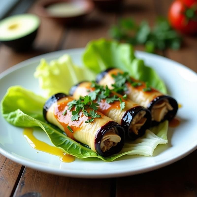 Canelones de Berenjena Rellenos de Hongos Shiitake y Tofu: Receta Vegana Sin Cocción
