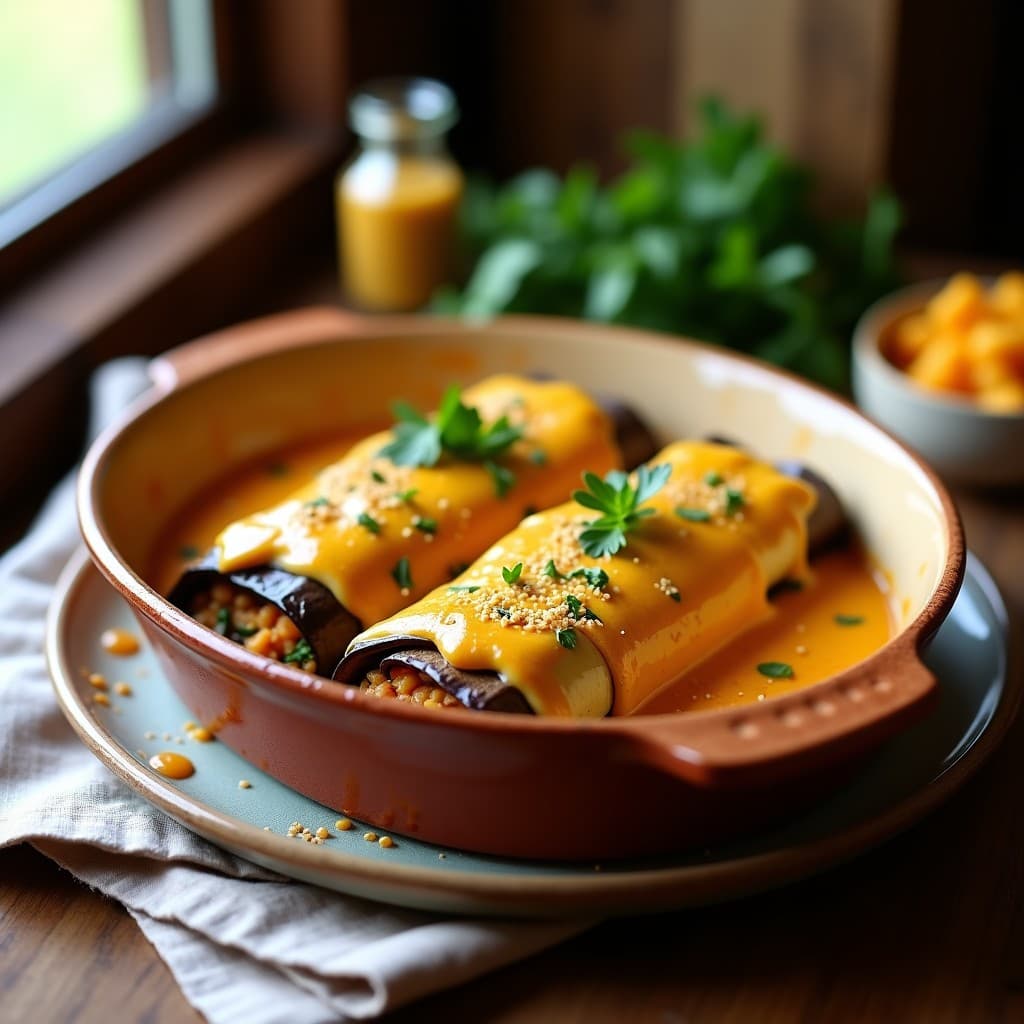 Canelones de Berenjena Rellenos de Lentillas Corail y Espinacas: Receta Vegana en Thermomix